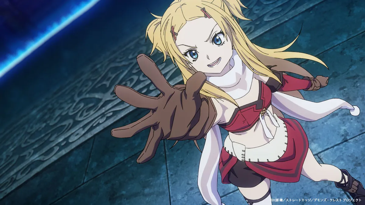 Battle key art anime Devils' Crest dengan karakter dalam wujud game